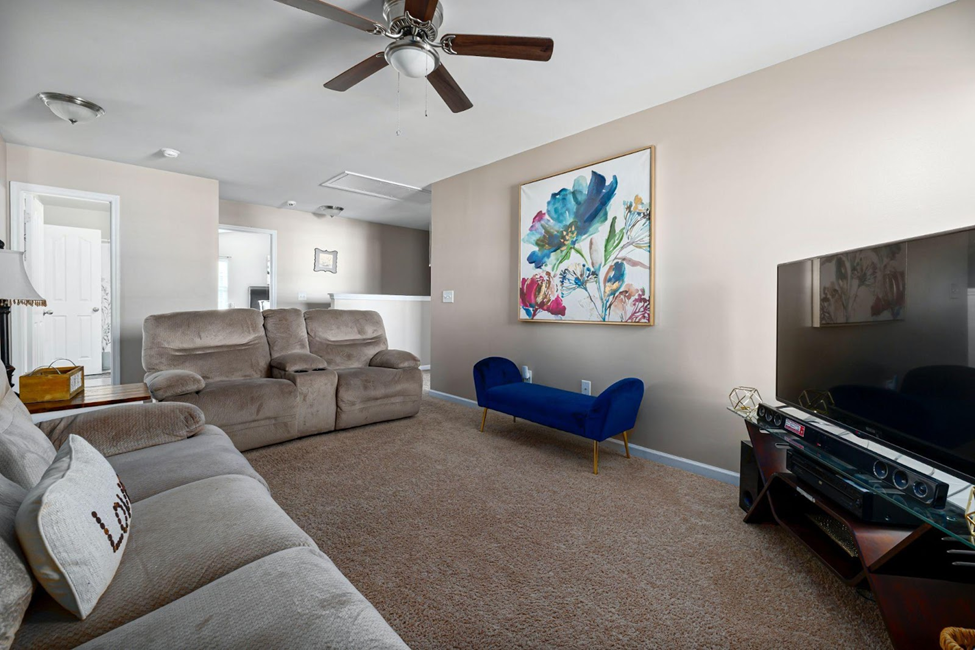 Living room with carpet flooring