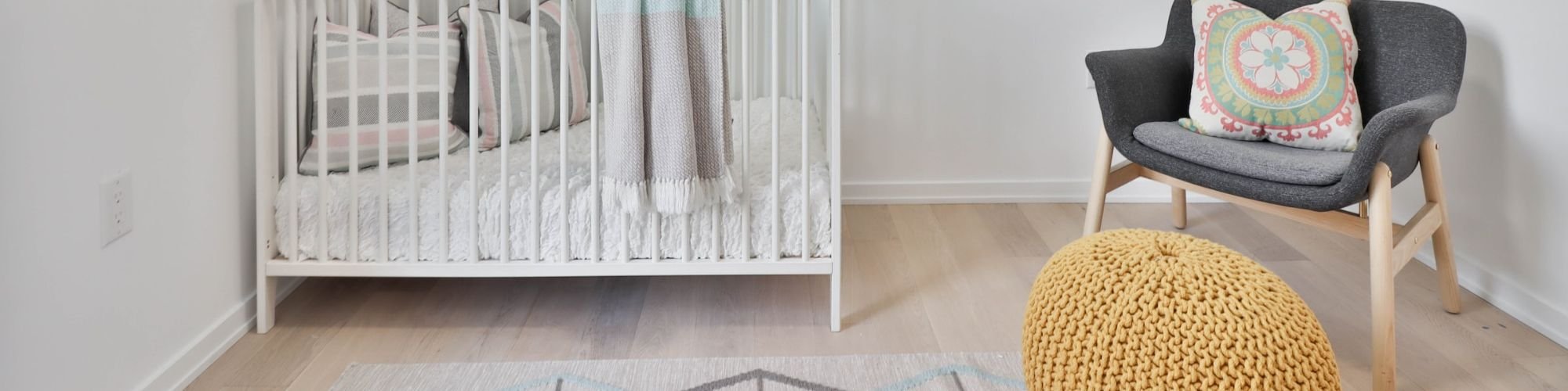 Nursery with luxury vinyl flooring